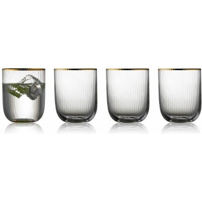 Scandinavian Lifestyle Lyngby Glass Tumbler Palermo Zlatá of 4 sklo se zlatým okrajem čiré 12050 350 ml – Zboží Mobilmania