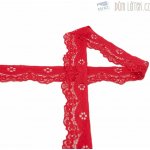 Elastická krajka červená, 35 mm – Zboží Mobilmania