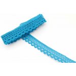 Paličkovaná krajka - tyrkysová - šířka 1,5 cm – Zboží Dáma