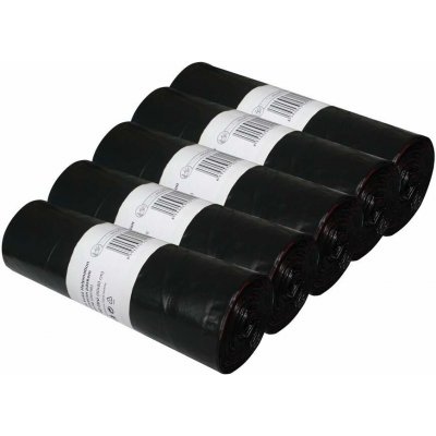 Helpmation odpadkové LDPE sáčky 60 o zatahovací černé sada 5 rolí 25µm – Zboží Dáma