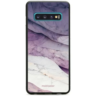 Pouzdro Mobiwear Glossy Samsung Galaxy S10 - G028G - Bílý a fialový mramor