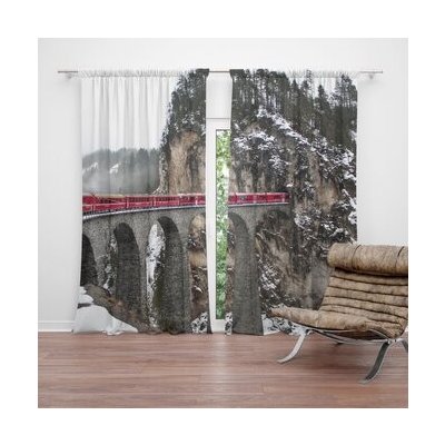 Sablio Závěs Vlak na mostě 2: 2ks 140x250cm – Hledejceny.cz