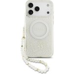 Guess IML Flowers Allover Strap MagSafe Zadní Kryt pro iPhone 17 Pro White – Sleviste.cz