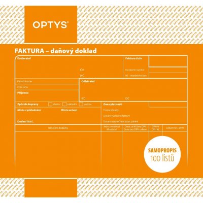 Optys 1074 Faktura samopropisovací 20x21cm 100 listů – Zboží Dáma