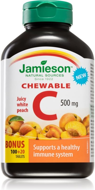 JAMIESON Vitamín C 500 mg broskev chewable 120 tablet od 256 Kč - Heureka.cz