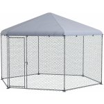 PAWHUT Výběh pro slepice šestiúhelník kovový se střechou 400 x 263 x 346 cm – Sleviste.cz