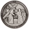 Česká mincovna Stříbrná medaile Panna Marie Sedmibolestná Setkání s Ježíšem na křížové cestě SK stand 42 g