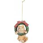 Clay Clayre & Eef Závěsná dekorace kočička na zeleném věnečku - 6*5*9 cm -re & Eef – Hledejceny.cz
