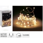 Koopman LED světelný řetěz bat. zářivé 40 LED teplá bílá, stříbrný drát, 200 cm – Hledejceny.cz