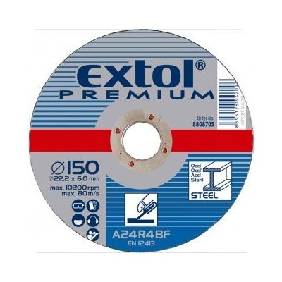 Kotouč brusný na ocel, EXTOL PREMIUM 230 x 6,0 x 22,2 mm, balení 1 ks – Zboží Mobilmania