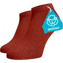 Kotníkové ponožky MERINO Vlna Merino cihlové