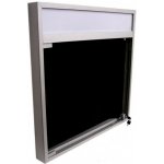 Expoint závěsná vitrína s úzkým profilem s informačním proužkem 2 x A3, 730 x 730 x 69 mm – Zboží Živě