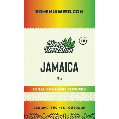 Weed Revolution Jamaica Outdoor CBD 20% THC 1% 2g – Zboží Dáma