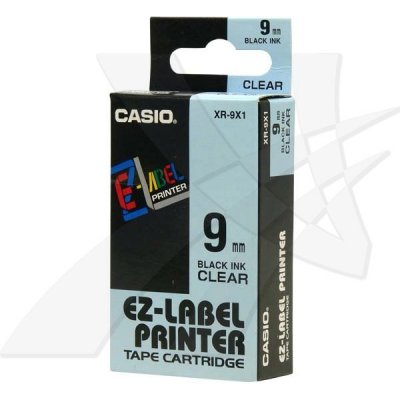 Casio černý tisk/průhledný podklad, 8m, 9mm XR-9X1 – Hledejceny.cz
