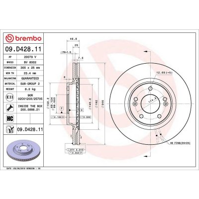 Brzdový kotouč BREMBO 09.D428.11 – Zbozi.Blesk.cz