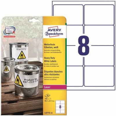Avery Zweckform L4715-20 bílé 99.1mm x 67.7mm – Zboží Dáma