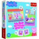 Trefl 2v1 + pexeso Prasátko Peppa/Peppa Pig 27,5x20,5cm v krabici 28x28x6cm – Zboží Živě