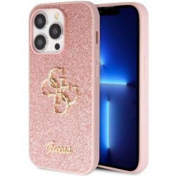 Pouzdro Guess PU 4G Metal Logo iPhone 15 Pro růžové