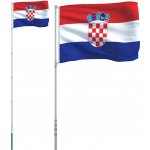 CHORVATSKÁ VLAJKA S HLINÍKOVÝM STOŽÁREM 5,55 M – Hledejceny.cz
