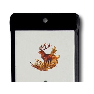 Venkovní teploměr smaltovaný, Černobílý 860x140 mm, Motiv Jelen – Zboží Mobilmania