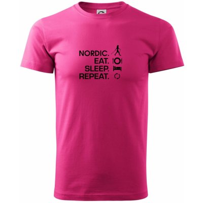 Nordic walking eat sleep Klasické pánské triko Purpurová – Zboží Mobilmania