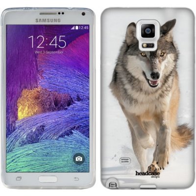 Pouzdro HEAD CASE Samsung Galaxy Note 4 (N910) vzor Divočina, Divoký život a zvířata foto BĚŽÍCÍ VLK