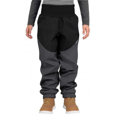 Unuo Dětské softshellové oteplovačky se sherpou Light Černá Źíhaná Šedá Žíhaná – Sleviste.cz