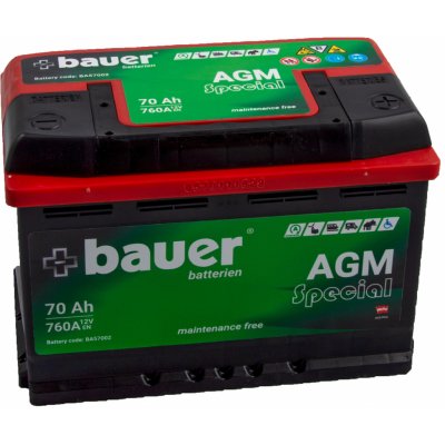 Bauer AGM 12V 70Ah 760A BA57002