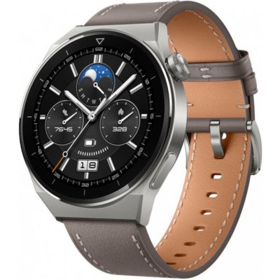 Huawei Watch GT 3 Pro Titanium 46mm Grey Leather Strap