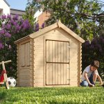 Timbela Dřevěný domeček pro děti M516-1 bez podlahy 94 x 118 cm – Zboží Dáma