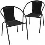 Crossheim C25009 Set 2 ks židle PE rattan, černý – Hledejceny.cz