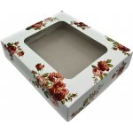 Svatební a dárková krabička s motivem "Růžičky" s průhledným okénkem 18x15x3,7 cm – Zboží Dáma
