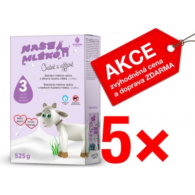 NAŠE MLÉKO 3 5 x 525 g – Zboží Dáma