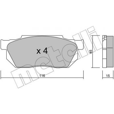 Sada brzdových destiček, kotoučová brzda METELLI 22-0247-0 (2202470)