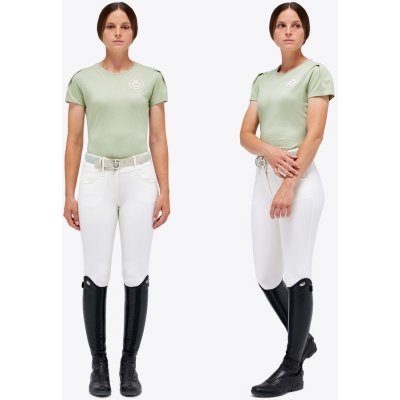 Cavalleria Toscana Tričko Cotton Puff Sleeve Emblem dámské pistachio – Hledejceny.cz