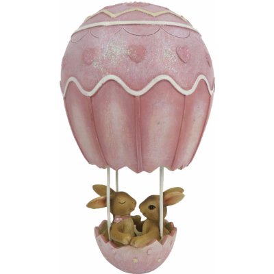Dekorace králíčků v horkovzdušném balónu 11*11*19 cm – Hledejceny.cz