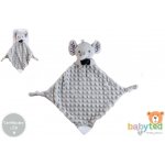 Slon usínáček babyted kousátko, chrastítko plyš 25x25cm na kartě v sáčku 0m+ – Zboží Mobilmania