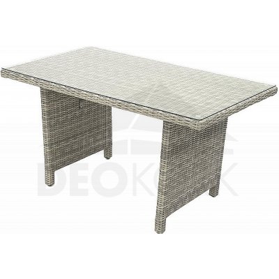 Deokork Ratanový stůl 140 x 80 cm SEVILLA (šedá)
