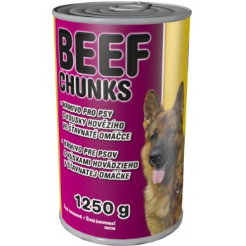Delikan Dog hovězí kousky v ochucené omáčce 1,25 kg