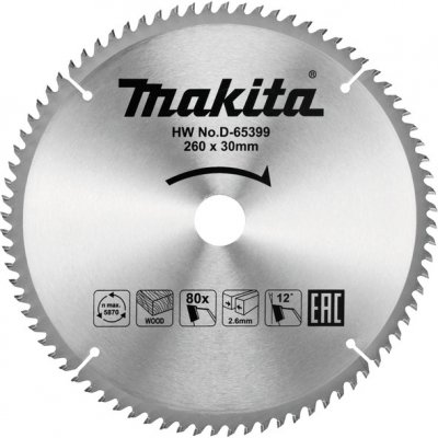 Makita D-65399 260mm x 30mm x 80 zubů pilový kotouč – Zboží Mobilmania