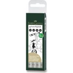 Faber-Castell 6700 Popisovač Ecco Pigment sada černé, sudé hroty 4 ks – Zboží Mobilmania