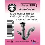 HARTMAN těsnění sifonu k jednodílnému dřezu, sifon "U" s přípojkou, sada č. 103 – Zboží Dáma