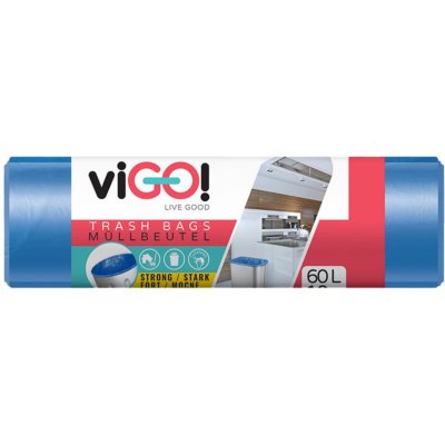 viGO! pytle na tříděný odpad 60 l LDPE 30 µm 10 ks modré – Zboží Mobilmania
