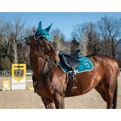 EQUESTRO Podsedlová dečka GP Logo Petrol bílá – Sleviste.cz