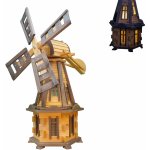 Zahradní větrný mlýn DREW W3 100 cm se solárním osvětlením LED – HobbyKompas.cz