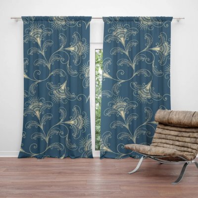 Sablio Závěs Vintage ornamenty: 2ks 140x250cm – Zboží Mobilmania