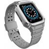 Obal a kryt k chytrým hodinkám Hurtel Ochranný řemínek s pouzdrem pro Apple Watch 7 / 6 / 5 / 4 / 3 / 2 / SE (41 / 40 / 38 mm) pancéřové pouzdro na hodinky šedé / stříbrné 5907769311901