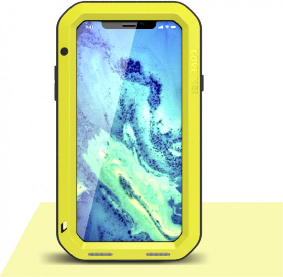 Pouzdro LOVE MEI voděodolné / prachuvzdorné iPhone XS / iPhone X - žluté