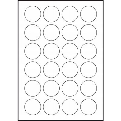 PRINT PRINT444785 kruhové 40 - 24 etiket bílé 100 ks – Zboží Mobilmania