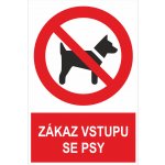 Zákaz vstupu se psy ISO 7010 samolepící vinylová fólie 200x150 mm – Hledejceny.cz